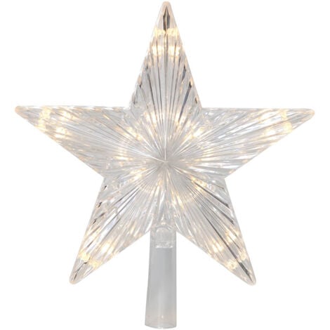 BEST SEASON LED Baumspitze ,Topsy', transparent, Batterien + Timer, warmweiß, Ø 22cm