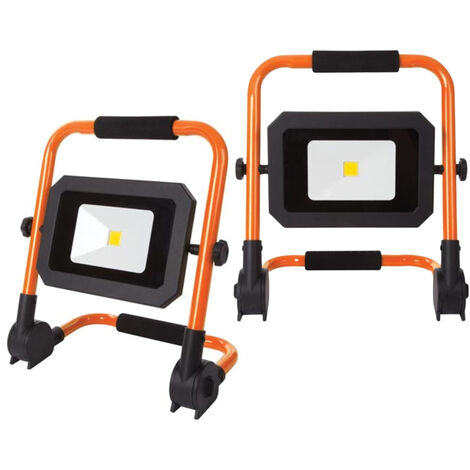 LED Baustrahler 2er SET klappbar 1,5m Kabel (B 36, H 32, T 8 cm) IP65, 30 Watt