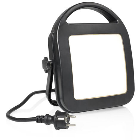 LED Baustrahler faltbar mit integrierter DuoSteckdose, 6000lm, Neutralweiß