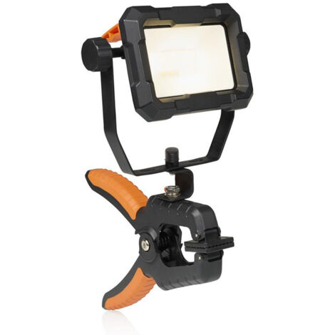LED Baustrahler mit Klemme, 360 Grad drehbar, IP65, 2100 lm, Tageslichtweiß