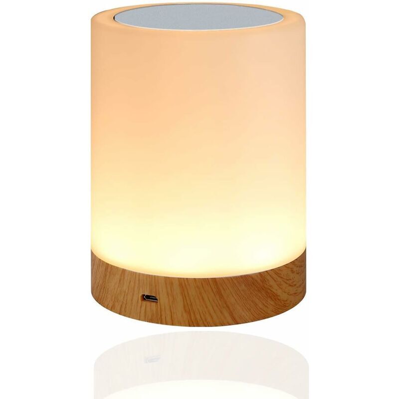 Hoopzi - led bedside lamp, dimmable mood table lamp for living room bedroom, 16 colors Portable night light with warm white light 2800K-3100K and