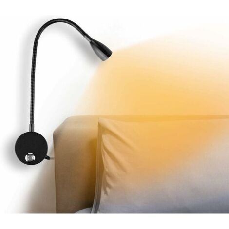 LED Bedside Wall Reading Light - Wall Lamp with USB Port and Touch Switch, Dimmable Flexible Gooseneck Bedroom Lamp, Kids Indoor Dimmable Reading Light with Plug