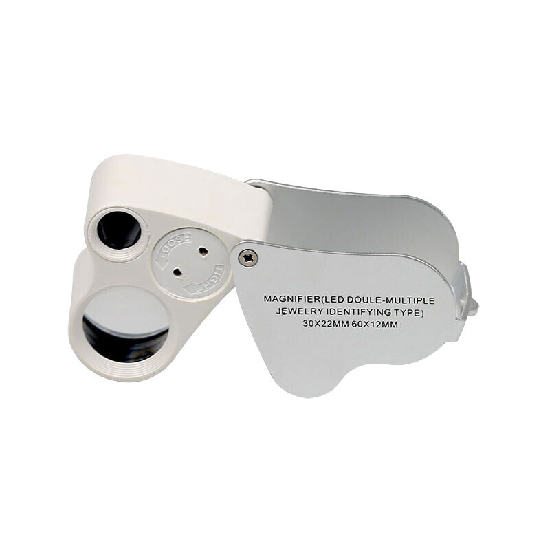 Image of LED-beleuchtete Juwelierlupe, Dual-Focus-Lupe, 60X, 12MM und 30X