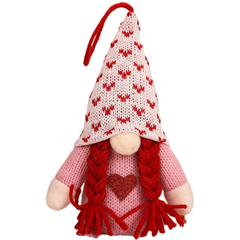 LED-beleuchteter Gartenzwerg als Plüschtier zum Valentinstag, handgefertigte Tisch- und Schreibtischdekoration – originelles Geschenk