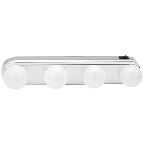 LED-beleuchteter Kosmetikspiegel, 4 ultrahelle LED-Lampen, tragbares, batteriebetriebenes Kosmetikbeleuchtungsset