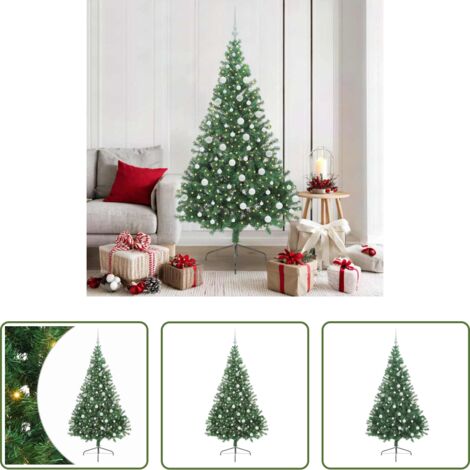 LED-Beleuchtung -  Künstlicher vorbeleuchteter Weihnachtsbaum Grün 180 cm PVC