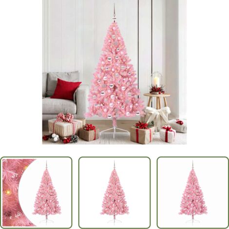 LED-Beleuchtung -  Künstlicher vorbeleuchteter Weihnachtsbaum Rosa 180 cm PVC
