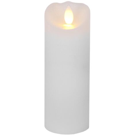 LED Blockkerze ,Glow' mit Batterie und Timer, Echtwachs, weiß, 15cm