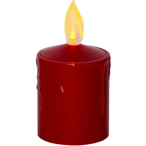 LED-BLOCKLEUCHTE PAULA / 11,5 cm / BATTERIE / Sensor / Innen-/Außenbereich / rot