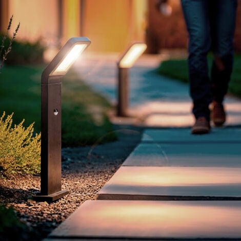 LEDKIA LED-Bodenstehleuchte 9.5W Außen Aufbau 50cm Aluminium mit Bewegungsmelder Legacy Schwarz