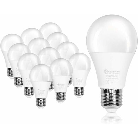 LED Bombillas E27 9W 6500K No Regulable Luz Blanco LED Lámparas 12PCS