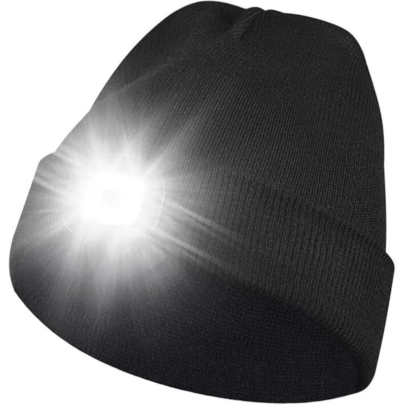 LED Bonnet Lampe Frontale, Étanche Lumière Hiver Chaud Phare Cadeaux pour Hommes et Femmes,vélo Camping Randonnée en Plein air Coiffe Rechargeable