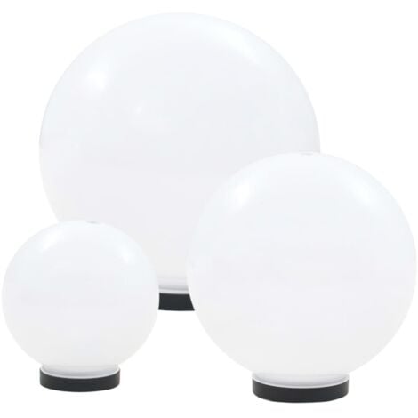 LED Bowl Lamp Set 3 Pieces Spherical 20/30/40 cm PMMA vidaXL