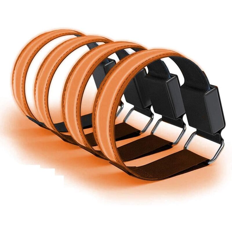 LED Bracelet Rechargeable, 4 pièces réfléchissantes LED Bracelets Lumineux Ruban de lumière pour Enfants Night Light Safety pour la Course Jogging