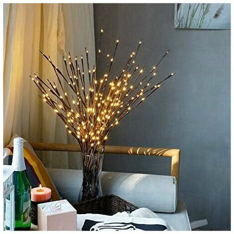 LED Branch Light, 20 Waterproof Branch Lights 77CM Warm White Branch Light with Plants AC Powered for Christmas, Easter, Halloween