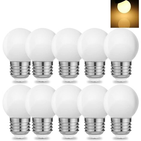 LED Bulb Golf Ball Shape E27 Screw Pack 1 W Cool White Lot of 10 [Energy Class A]