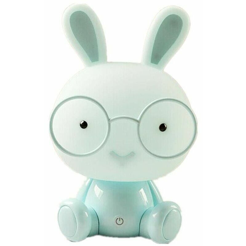Hoopzi - led Bunny Night Light Tea Light Kids Lamps Eye Protection Emergency Light Touch Decoration Bedroom Bedside Table Mood Lighting, Blue