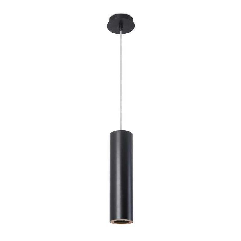 Image of Pipe - Lampada a sospensione sottile a 1 luce nera, oro 6,8 cm, GU10 - Leds-c4