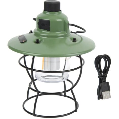 LED-Campinglaterne, 3 stufenlose Dimmstufen, 20–220 lm, 3,9 W wiederaufladbare Notleuchte, Hängeleuchte im Retro-Stil für Zelte, Campingzelte und Zubehör