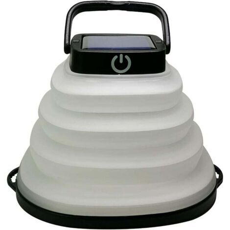 LED-Campinglaterne, faltbare, per USB aufladbare Campinglampe und Solar-Außenleuchte für Camping, Wandern und Trekking (schwarz)