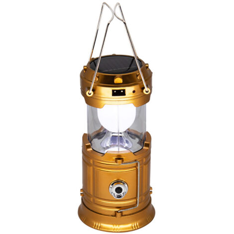 LED-Campinglaterne, solarbetriebene und wiederaufladbare Laternen-Taschenlampe, zusammenklappbares und tragbares Licht für den Alltag/Camping/Wandern/Nachtangeln/Notfälle/Hurrikane/Stürme (1 Packung)