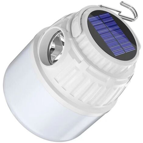 LED-Campinglaterne, wiederaufladbare Solar-Campinglampe mit USB-C-Anschluss, 4 Helligkeitsstufen, tragbare, wasserdichte Campinglampe für Camping und Angeln