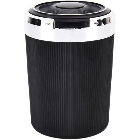 LED Car Ashtray with Lid 3W Portable Automobile Ashtray Car Cigarette Ashtray for Home OfficeSilver
