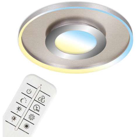 LED-CCT-Deckenleuchte, Ø 49,5 cm, 25 W, 3000 LM, Chrom-Nickel