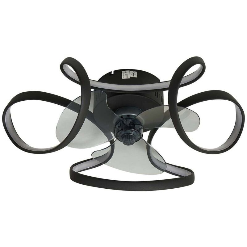 Lindby - Led Ceiling Fans With Lightingdimmable 'lomata' Made Of Aluminium For Living Room & Dining Room