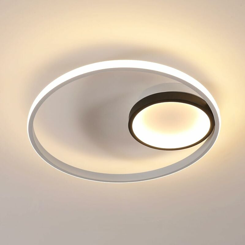 Goeco - led Ceiling Light, 40W 4500LM Modern Ceiling Lamp for Bedroom, Round Black led Ceiling Light Fixture Warm Light 3000K for Kitchen Hallway