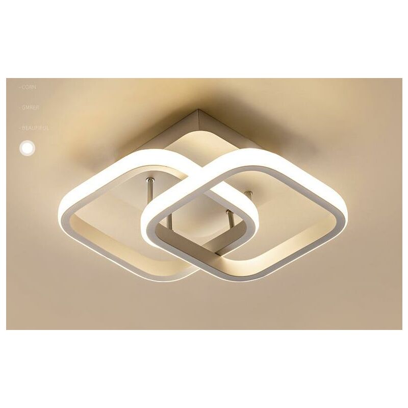 Led Ceiling Lamp Modern White Square Acrylic Chandelier 220V warm light