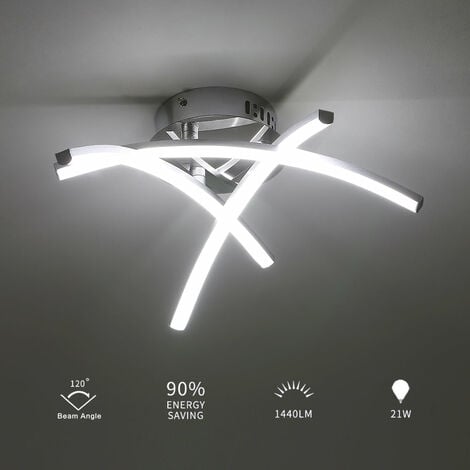 LED Ceiling Light, 21W LED Fork-Shaped Surface Ceiling Lamps for Living Room Bedroom Stair Ceiling Lights, 220V, Cold White Light