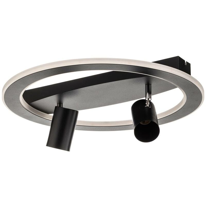 Lindby - Ceiling Light Berisha (modern) in Black made of Metal for e.g. Living Room & Dining Room (2 light sources, GU10) from black, frosted white