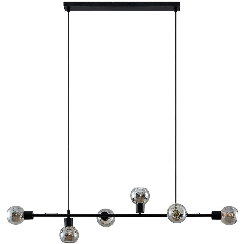 Ceiling Light Biscala dimmable (vintage, antique) in Black made of Metal for e.g. Living Room & Dining Room (6 light sources, E14) from Lindby black