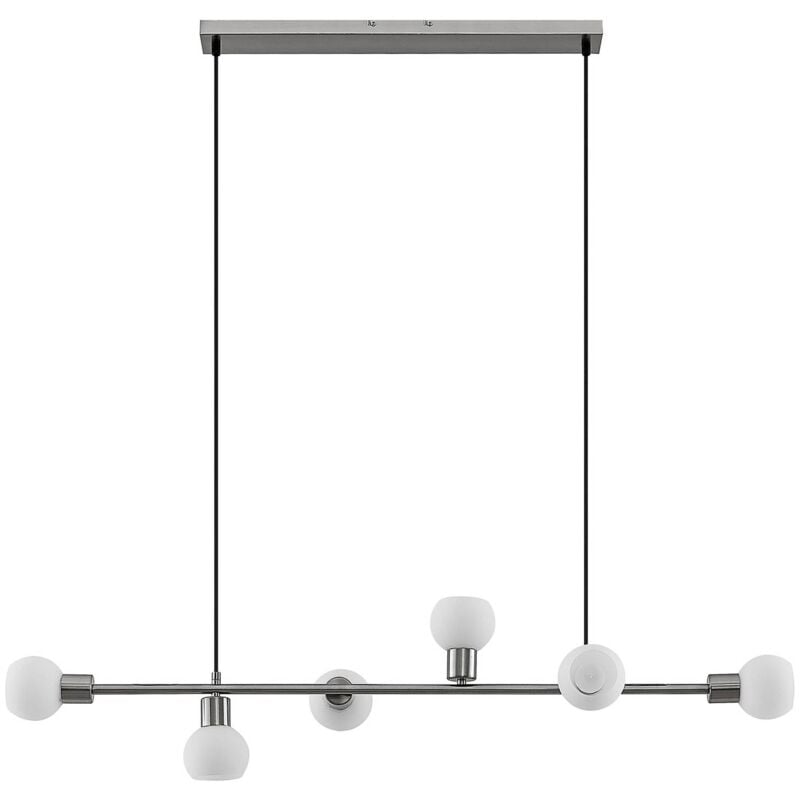 Ceiling Light Biscala in Silver made of Metal for e.g. Living Room & Dining Room (6 light sources, E14) from Lindby matt nickel, matt opal white