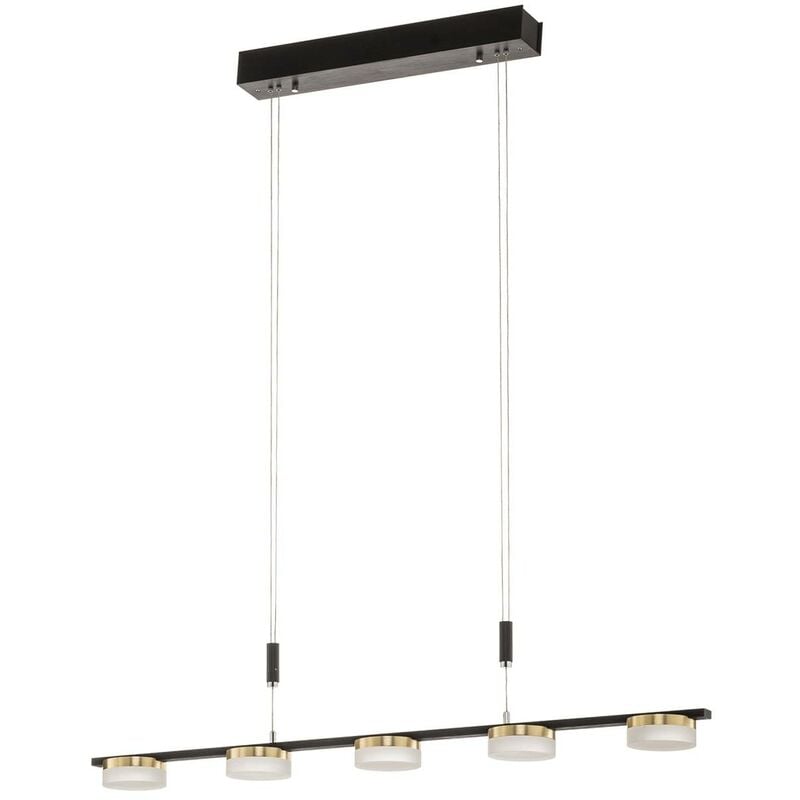 Lucande - Ceiling Light Kyree dimmable (modern) in Black made of Aluminium for e.g. Living Room & Dining Room (5 light sources,) from anthracite gold