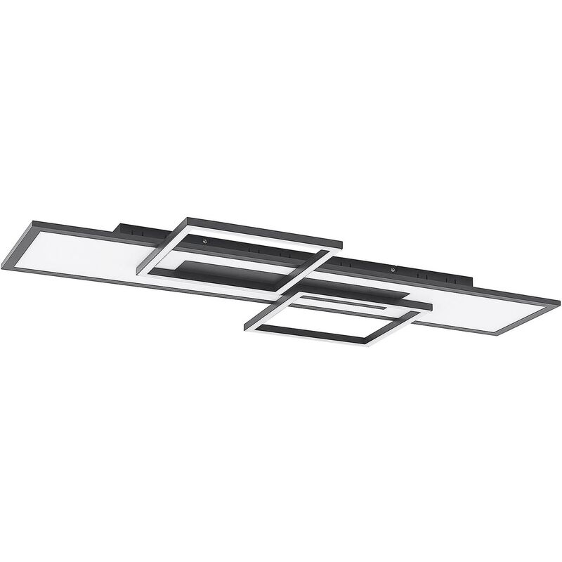 Lucande - Ceiling Light Narumi dimmable (modern) in Black made of Metal for e.g. Living Room & Dining Room (1 light source,) from black