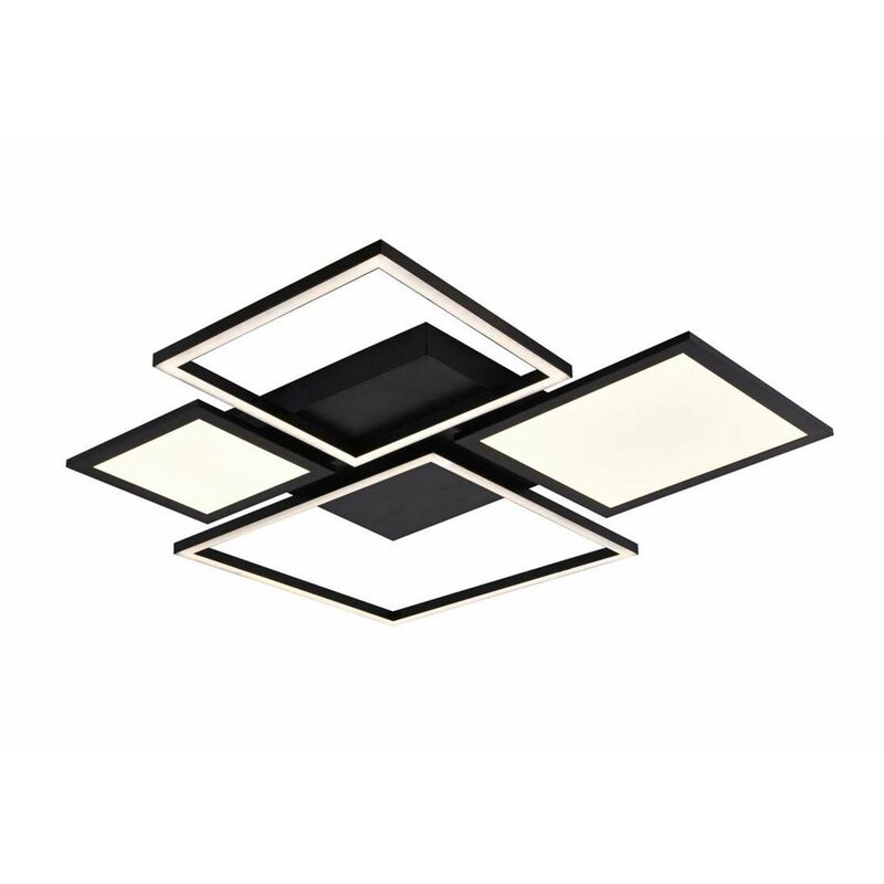 Lucande - Ceiling Light Narumi dimmable (modern) in Black made of Metal for e.g. Living Room & Dining Room (1 light source,) from black