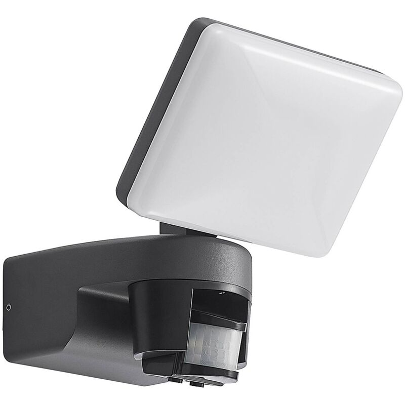 Lindby - Ceiling Light Outdoor Melamikawith motion detector (modern) in Black made of Aluminium (1 light source,) from dark grey (ral 7016), white