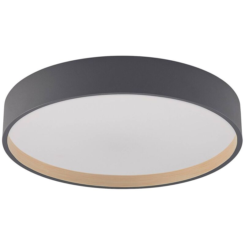 Lindby - Ceiling Light Todor dimmable (modern) in Silver made of Plastic for e.g. Living Room & Dining Room (1 light source,) from dark grey