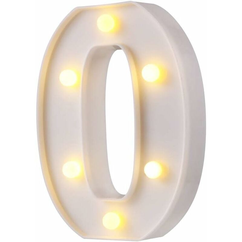 Led Chapiteau Lettre Lumières 26 Alphabet Lettres Lumineuses Signes Parfait pour la Décoration De Bar De Fête De Mariage (Blanc o) Fei Yu