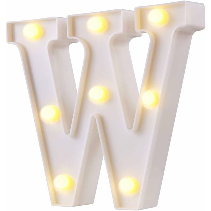 Led Chapiteau Lettre Lumières 26 Alphabet Lettres Lumineuses Signes Parfait pour la Décoration De Bar De Fête De Mariage (Blanc w) Fei Yu