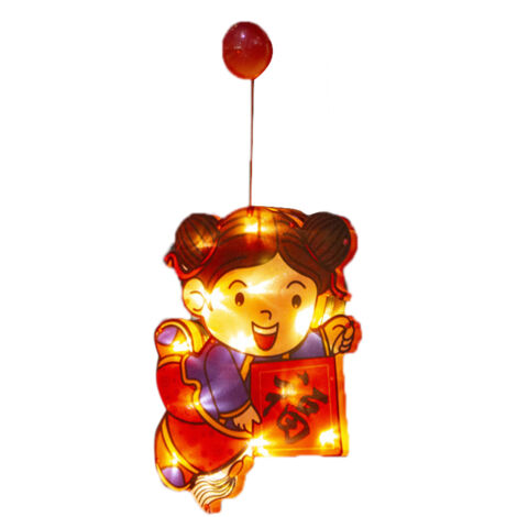 LED Chinese New Year Light Decorative Good Fortune Red Lantern Spring Festival Pendant for BedroomType 4