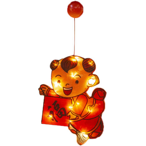 LED Chinese New Year Light Decorative Good Fortune Red Lantern Spring Festival Pendant for BedroomType 5