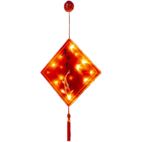 LED Chinese New Year Light Decorative Good Fortune Red Lantern Spring Festival Pendant for BedroomType 7