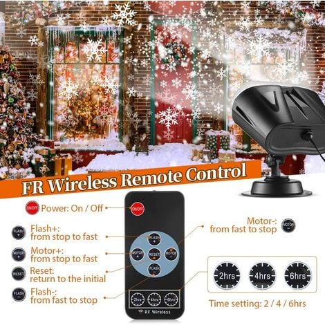 KARTOKNER LED Christmas Projector, Upgraded Binocular Christmas Snowflake Projection Lamp Waterproof Snowflake Landscape Projector with Remote Control Christmas Halloween