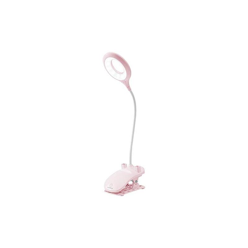 Briday - LED Clip Lamp, Clip Desk Lamp with Pen Holder, Bedside and Table Lamps, Eye-Care Kids Lamp with 3 Colors Adjustable for Reading, Work (pink)