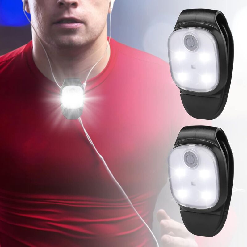 LED Clip Running Light Jogging Lampe à Clip Rechargeable USB RéFléChissante Clip de LumièRe de Course à Clipser pour Joggers Mini Lampe Frontale pour