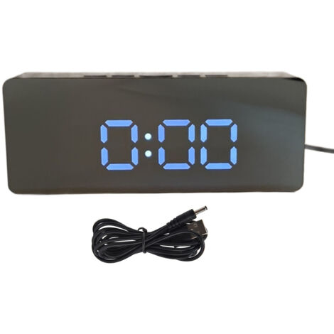 LED Clock Multifunctional USB Powered 3 Lighting Modes Snooze Time Celsius Fahrenheit Display Digital Alarm ClockBlack
