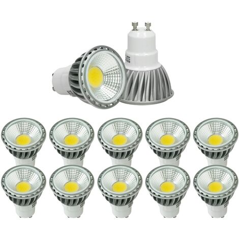 LED COB GU10 Spot Light Ampoule lampe 6W Dimmable refroidir Set blanc 10-er